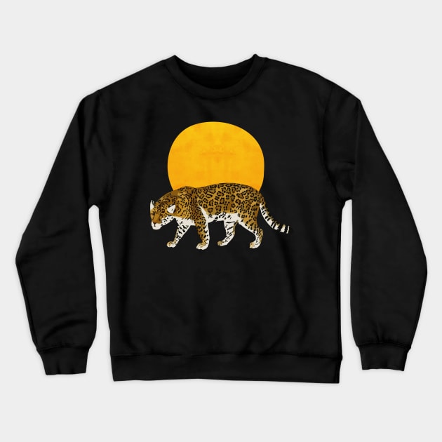 Big cat - leopard and sunset Crewneck Sweatshirt by grafart